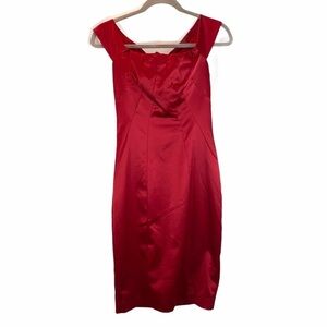 The Limited sz 2 cranberry satin sleeveless dress
